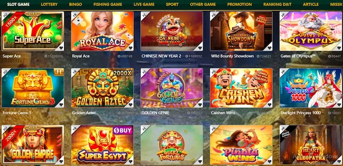 Wide selection of casino games