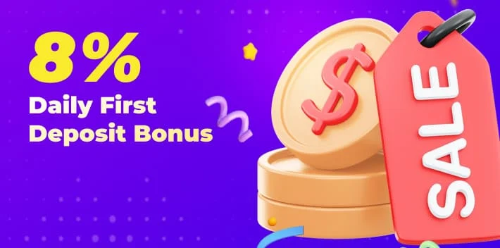 Daily deposit + 8% bonus